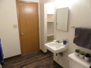 Lakeview Terrace Apartments in Chamberlain, SD - Bathroom View to Closet