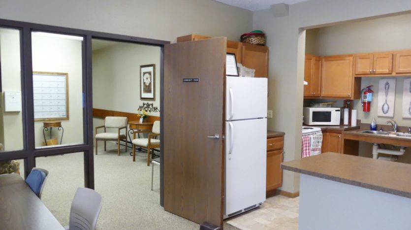 Pheasant Valley Courtyard Apartments in Milbank, SD - Community Room Kitchen