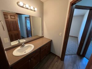 Ideal Twinhomes in Brookings, SD - Upstairs Bathroom Vanity 2 Closet Floorplan C