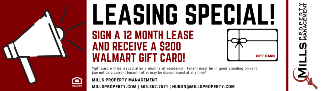 huron apartments - leasing special