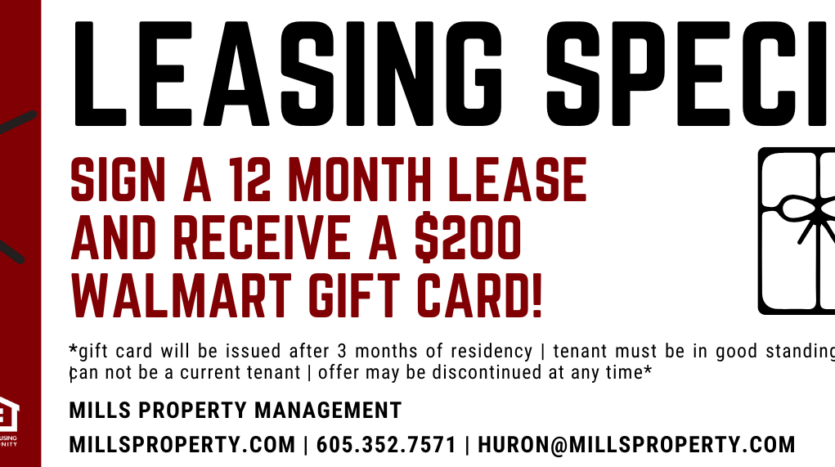 huron apartments - leasing special