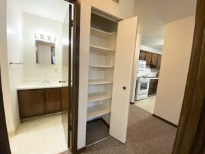 Palace Apartments & Townhomes in Mitchell, SD - 1 Bedroom Apartment Linen Closet