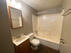 Prairie Circle Apartments in Brookings, SD - Lower Level Apartment Bathroom