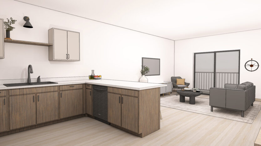 Apartments @ Trails Head in Brookings, SD - 1 Bedroom Apartment Rendering 2