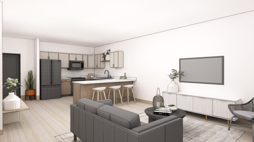 Apartments @ Trails Head in Brookings, SD - 1 Bedroom Apartment Rendering 3
