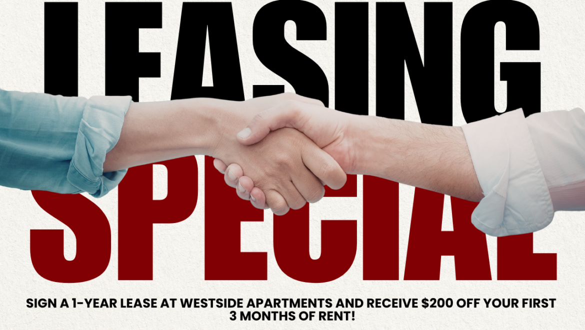 westside apartments in brookings, sd - leasing special banner